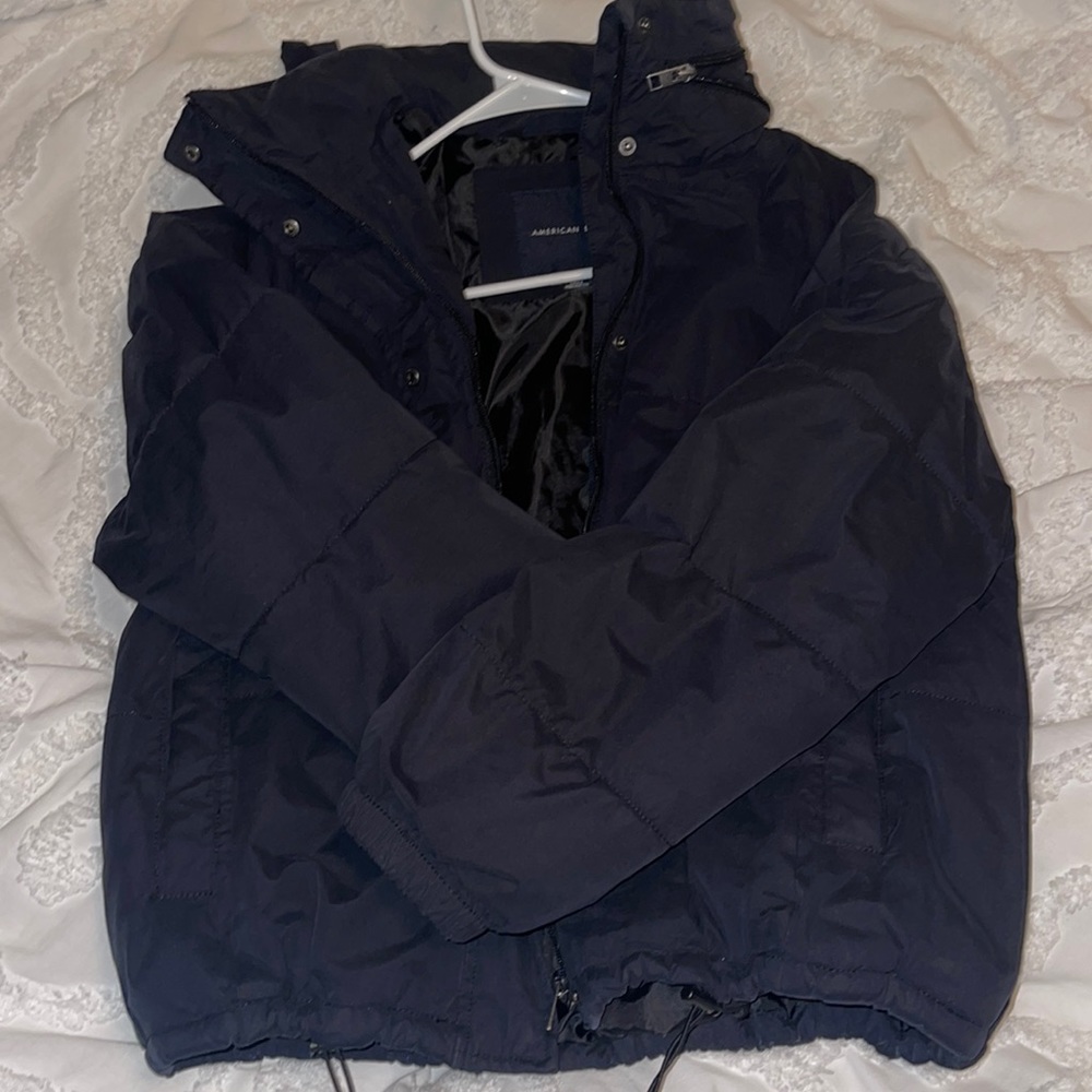 American eagle black puffer coat